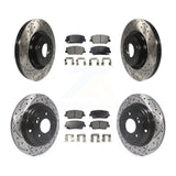 Front Rear Drill Slot Disc Brake Rotor Ceramic Pad Kit For Hyundai Genesis Coupe