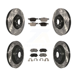 [Front+Rear] 2010-2015 Volvo XC60 Performance Drilled & Slotted Brake Rotor & Ceramic Pads Kit For Max Braking