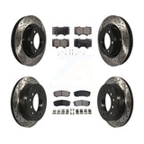 Front Rear Drill Slot Brake Rotor Ceramic Pad Kit For Toyota 4Runner Lexus GX460