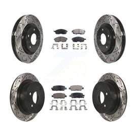 Front Rear Drilled Slot Disc Brake Rotors Ceramic Pad Kit For Nissan Sentra Juke