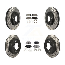 Load image into Gallery viewer, Front Rear Drill Slot Brake Rotors Ceramic Pad Kit For Kia Forte Hyundai Elantra