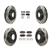 Load image into Gallery viewer, Front Rear Drilled Slot Brake Rotor Ceramic Pad Kit For Hyundai Veloster Elantra