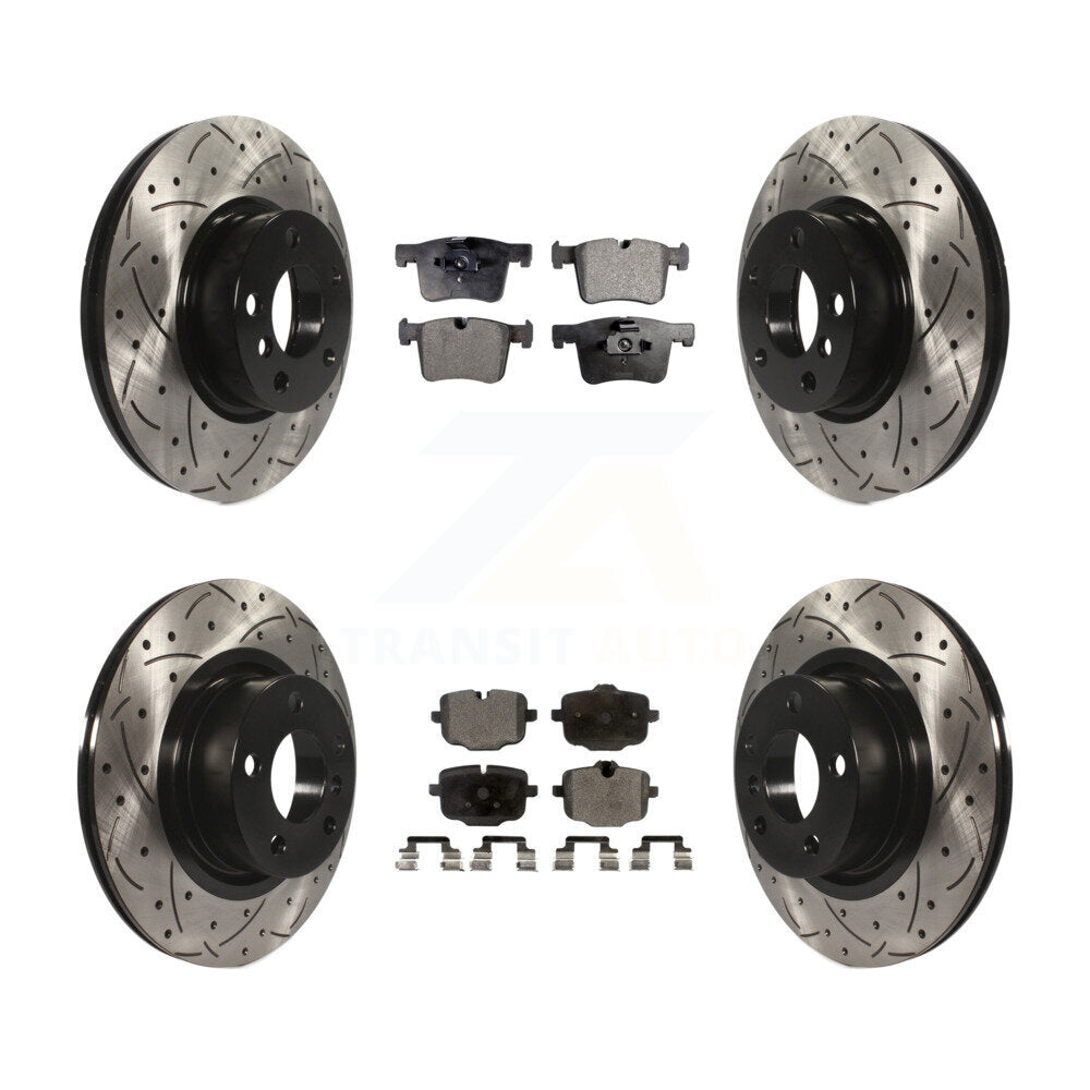 [Front+Rear] 2012 BMW X3 From 10 11 Performance Drilled & Slotted Brake Rotor & Ceramic Pads Kit For Max Braking