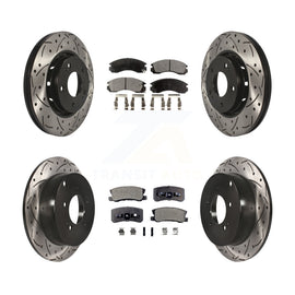 Front Rear Drilled Slot Disc Brake Rotor & Ceramic Pad Kit For Mitsubishi Lancer