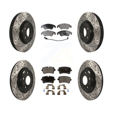 Load image into Gallery viewer, Front Rear Coated Drilled Slotted Disc Brake Rotor &amp; Ceramic Pad Kit For Audi A6