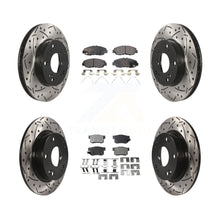 Load image into Gallery viewer, Front Rear Coated Drilled Slot Disc Brake Rotors Ceramic Pad Kit For Honda Civic