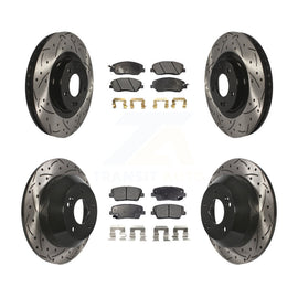 Front Rear Drilled Slot Brake Rotor Ceramic Pad Kit For Hyundai Santa Fe XL 3.3L