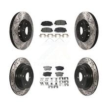 Charger l'image dans la galerie, [Front+Rear] 2016 Acura ILX Performance Drilled &amp; Slotted Brake Rotor &amp; Ceramic Pads Kit For Max Braking