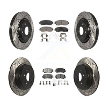 Load image into Gallery viewer, [Front+Rear] 2015-2017 Honda Odyssey Performance Drilled &amp; Slotted Brake Rotor &amp; Ceramic Pads Kit For Max Braking