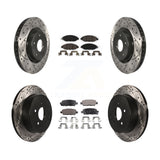 Front Rear Drilled Slot Brake Rotor Ceramic Pad Kit For Nissan Pathfinder Murano