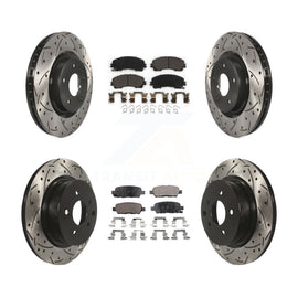 [Front+Rear] 2016-2017 INFINITI QX50 Performance Drilled & Slotted Brake Rotor & Ceramic Pads Kit For Max Braking