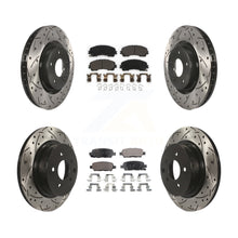 Load image into Gallery viewer, [Front+Rear] 2016-2017 INFINITI QX50 Performance Drilled &amp; Slotted Brake Rotor &amp; Ceramic Pads Kit For Max Braking