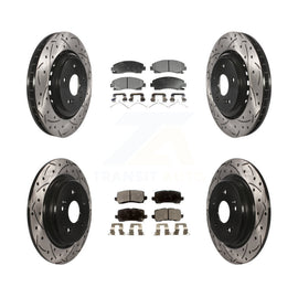 [Front+Rear] 2015-2020 Acura TLX Performance Drilled & Slotted Brake Rotor & Ceramic Pads Kit For Max Braking
