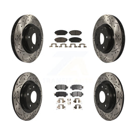 [Front+Rear] 2016-2018 Mazda CX-3 AWD Performance Drilled & Slotted Brake Rotor & Ceramic Pads Kit For Max Braking
