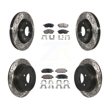 Charger l'image dans la galerie, Front Rear Coated Drill Slot Disc Brake Rotors Ceramic Pad Kit For Nissan Sentra