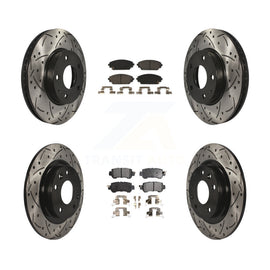 [Front+Rear] 2016-2018 Mazda CX-3 FWD Performance Drilled & Slotted Brake Rotor & Ceramic Pads Kit For Max Braking