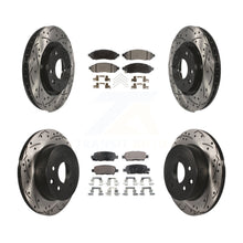 Charger l'image dans la galerie, Front Rear Coated Drilled Slot Disc Brake Rotors Ceramic Pad Kit For Nissan LEAF