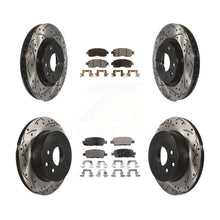 Charger l'image dans la galerie, Front Rear Coated Drilled Slot Disc Brake Rotors Ceramic Pad Kit For Nissan LEAF