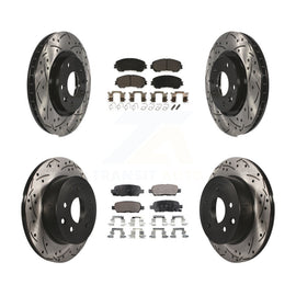 Front Rear Drill Slot Brake Rotor Ceramic Pad Kit For Nissan Rogue Sport Qashqai