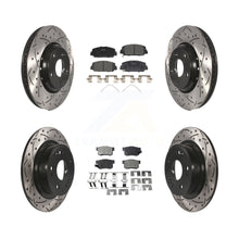 Charger l'image dans la galerie, [Front+Rear] 2017-2022 Acura ILX Performance Drilled &amp; Slotted Brake Rotor &amp; Ceramic Pads Kit For Max Braking