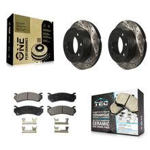 Load image into Gallery viewer, Rear Drill Slot Brake Rotors Ceramic Pad Kit For Chevrolet Silverado 2500 HD GMC