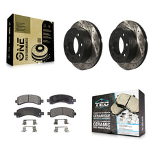 Load image into Gallery viewer, Rear Drill Slot Brake Rotors Ceramic Pad Kit For Chevrolet Express 2500 GMC 3500