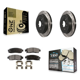 Rear Drilled Slot Brake Rotors Ceramic Pad Kit For Chevrolet Traverse GMC Acadia