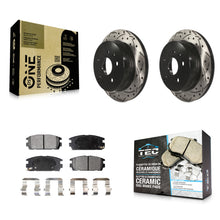 Charger l'image dans la galerie, Rear Drilled Slot Brake Rotors Ceramic Pad Kit For Chevrolet Equinox GMC Terrain
