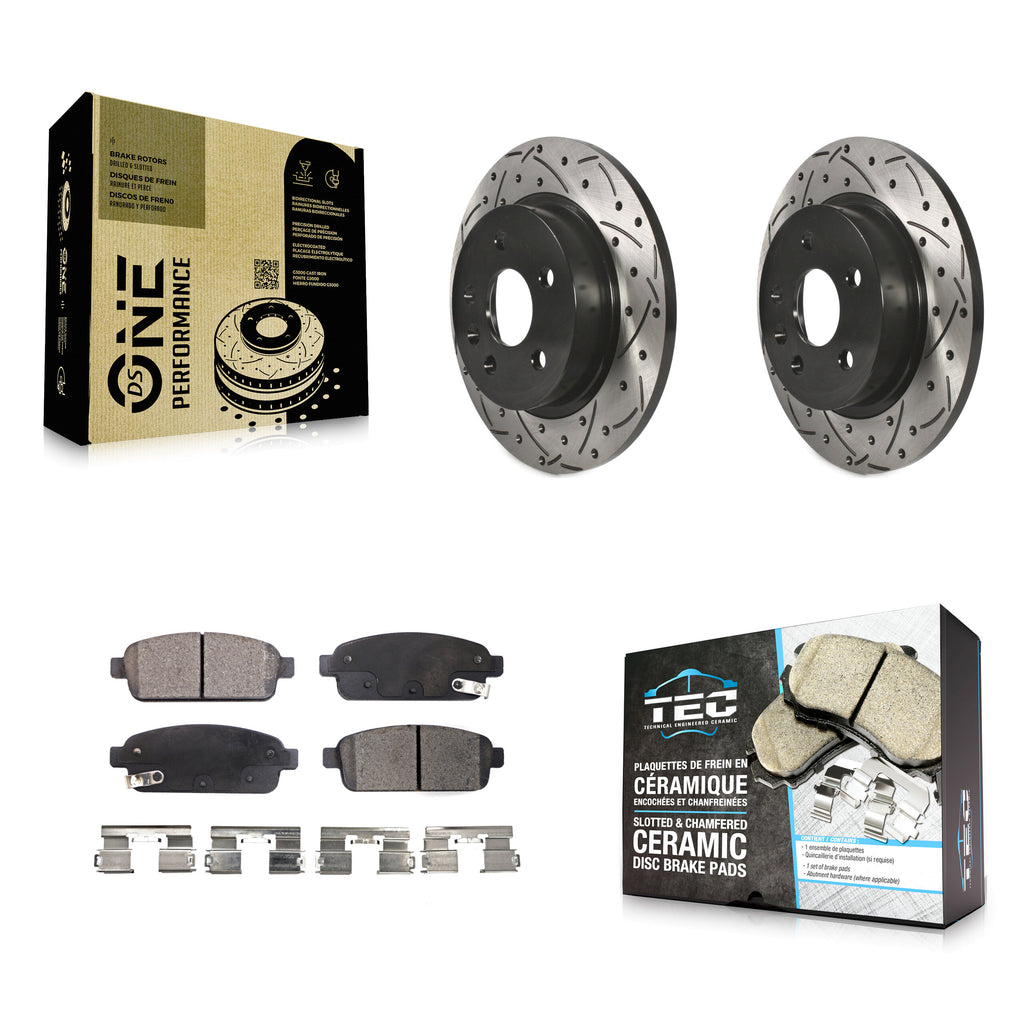 Rear Drill Slot Brake Rotor Ceramic Pad Kit For Chevrolet Cruze Sonic Buick Trax