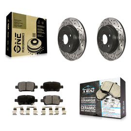 Rear Coated Drilled Slotted Disc Brake Rotor Ceramic Pad Kit For Chevrolet Cruze