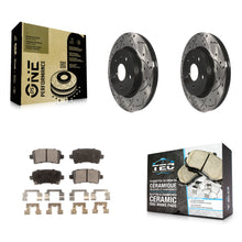 Charger l'image dans la galerie, Rear Drilled Slot Brake Rotors Ceramic Pad Kit For Chevrolet Malibu Buick Impala