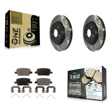 Load image into Gallery viewer, Rear Drilled Slot Brake Rotors Ceramic Pad Kit For Chevrolet Camaro Cadillac CT6