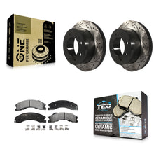 Load image into Gallery viewer, Rear Drill Slot Brake Rotors Ceramic Pad Kit For Chevrolet Silverado 2500 HD GMC