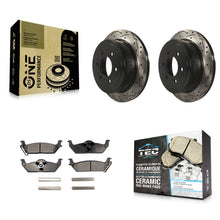 Load image into Gallery viewer, Rear Drill Slot Disc Brake Rotors Ceramic Pad Kit For Ford F-150 Lincoln Mark LT