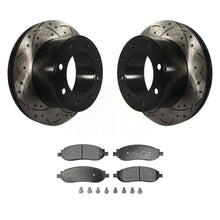 Load image into Gallery viewer, Rear Drill Slot Disc Brake Rotor Ceramic Pad Kit For Ford F-250 Super Duty F-350