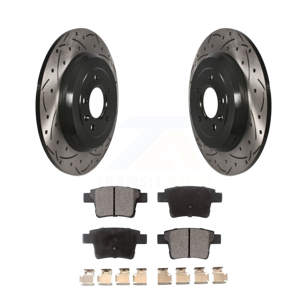 Kit de plaquettes de frein en céramique, Rotors de frein à fente arrière percés pour Ford Five Hundred Freestyle X 