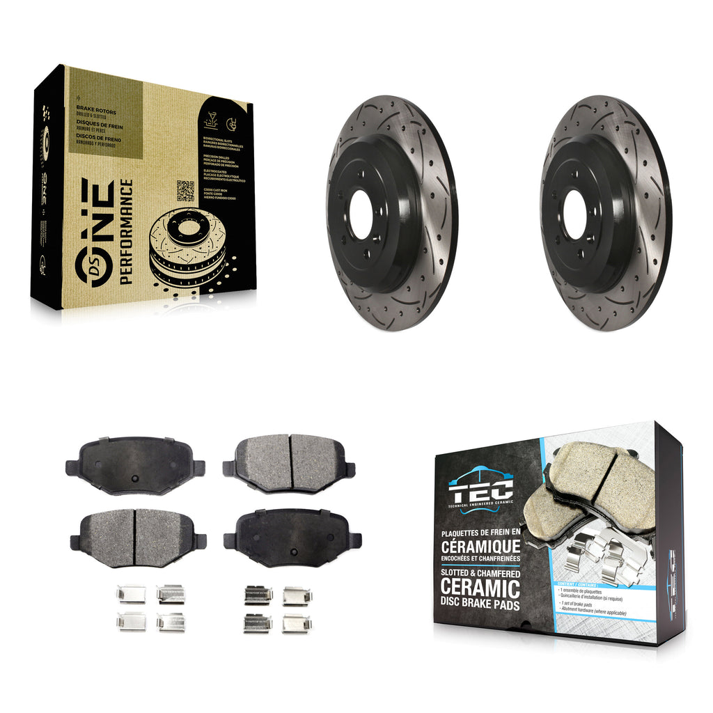 Kit de plaquettes en céramique pour Rotor de frein à fente arrière, pour Ford Explorer Edge Taurus Flex 