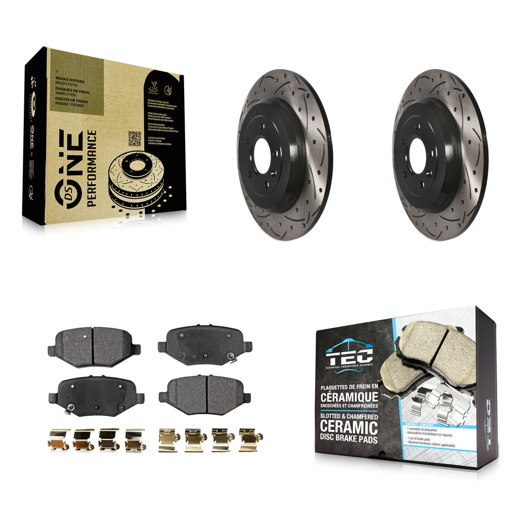 Rotor de frein à disque à fente arrière et kit de plaquettes en céramique pour Ford Explorer Base 2016 