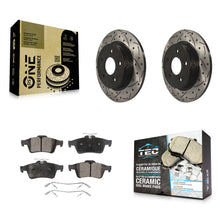 Load image into Gallery viewer, Rear Coated Drilled Slotted Disc Brake Rotors And Ceramic Pad Kit For Ford Focus