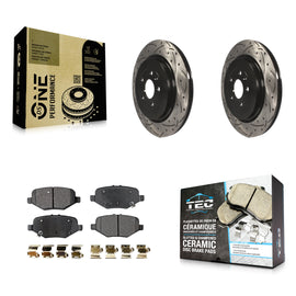 Kit de plaquettes en céramique pour Rotor de frein, fente de perçage arrière, pour Ford Explorer Taurus Flex Police 