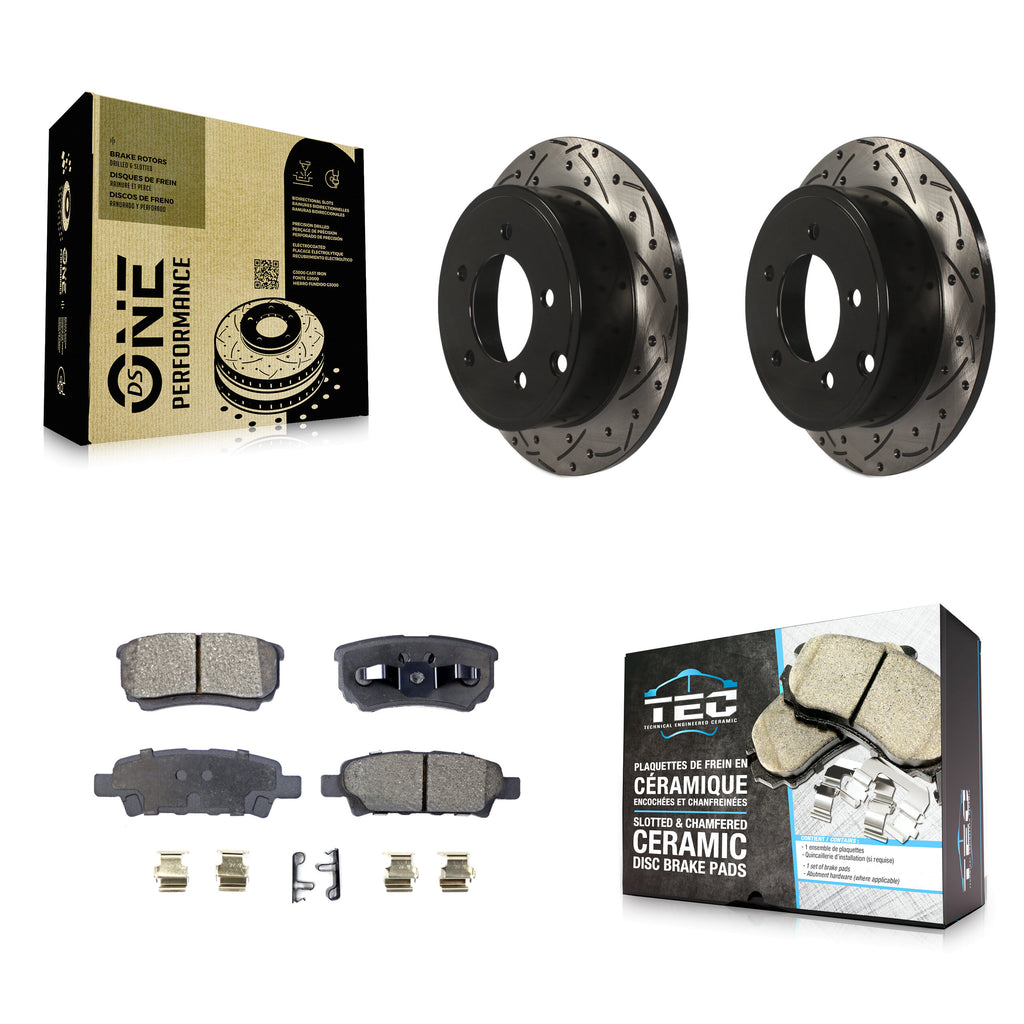 Kit de plaquettes de frein en céramique, fente de perçage arrière, Rotors, pour Jeep Dodge Patriot Chrysler 200 