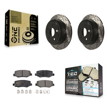 Load image into Gallery viewer, Rear Coated Drilled Slot Disc Brake Rotor &amp; Ceramic Pad Kit For Jeep Wrangler JK
