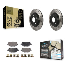 Charger l'image dans la galerie, Rear Drilled Slot Brake Rotor Ceramic Pad Kit For Dodge Grand Caravan Chrysler &amp;