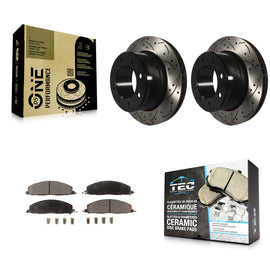 Rear Drilled Slot Disc Brake Rotors Ceramic Pad Kit For Ram 2500 3500 1500 Dodge