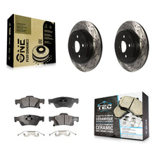 Load image into Gallery viewer, Rear Drilled Slot Disc Brake Rotor Ceramic Pad Kit For Jeep Grand Cherokee Dodge