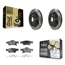 Charger l'image dans la galerie, Rear Drilled Slot Brake Rotor &amp; Ceramic Pad Kit For Jeep Grand Cherokee Dodge WK