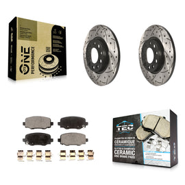 Rear Drill Slot Disc Brake Rotors Ceramic Pad Kit For Jeep Cherokee Chrysler 200