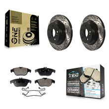 Charger l'image dans la galerie, Rear Drill Slot Brake Rotor Ceramic Pad Kit For Mercedes-Benz GLK350 E350 GLK250