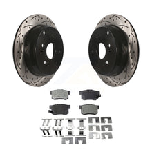 Load image into Gallery viewer, Rear Coated Drilled Slotted Disc Brake Rotors And Ceramic Pads Kit For Acura RDX