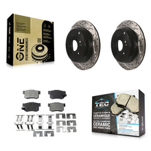 Load image into Gallery viewer, Rear Coated Drilled Slotted Disc Brake Rotors And Ceramic Pads Kit For Acura RDX
